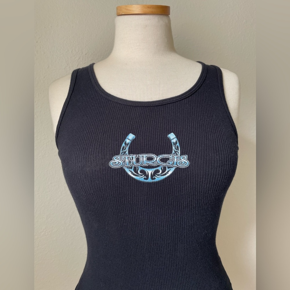 1990s Vintage Sturgis One Eyed Jacks Biker Saloon Tank Top